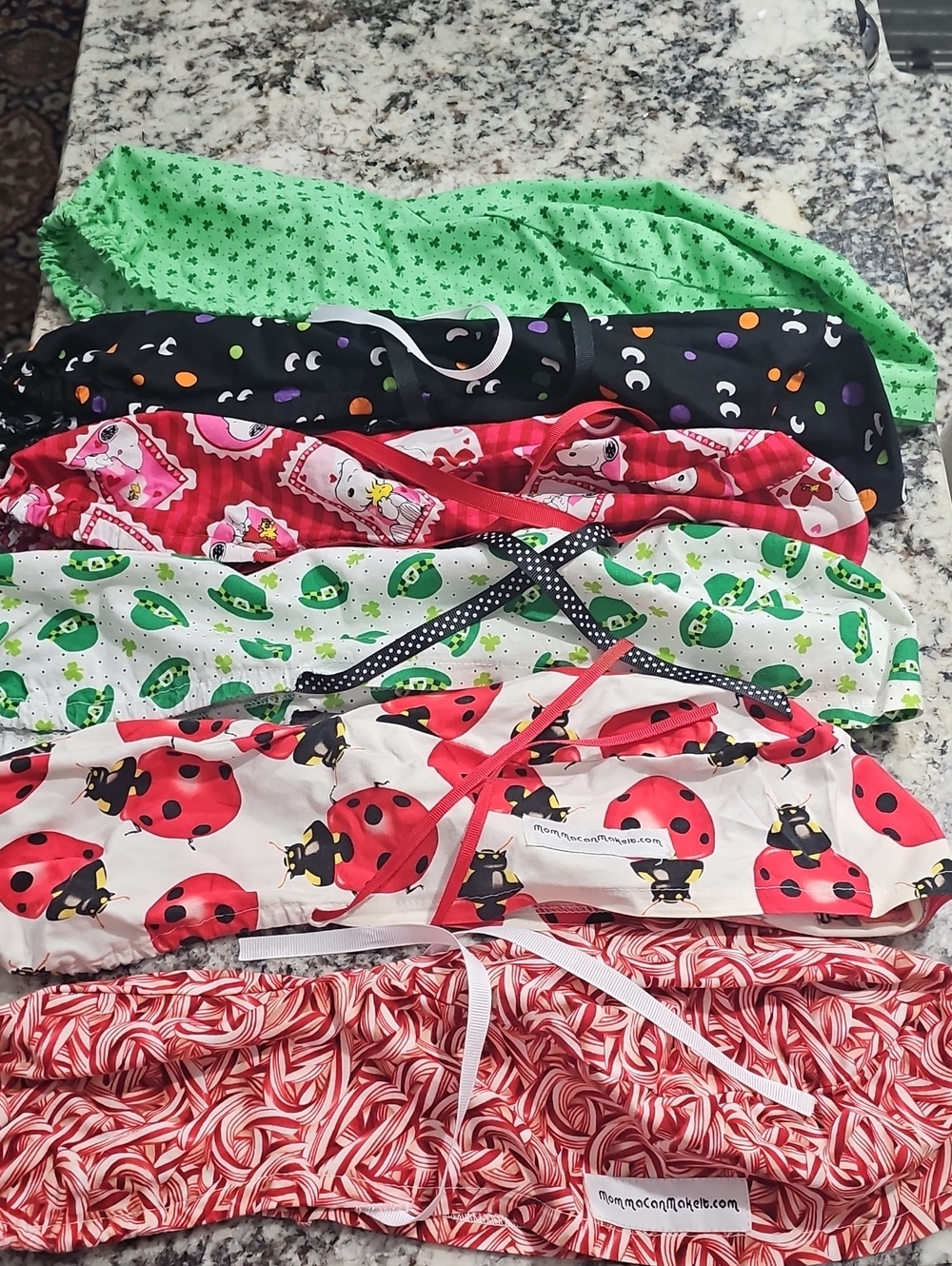 (6) Surgical Ponytail Style Caps